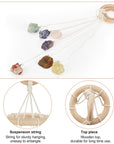 Campana a vento chakra con 7 pietre grezze - Decorazione casa 49cm