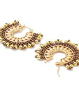 Earrings with glass beads and brass