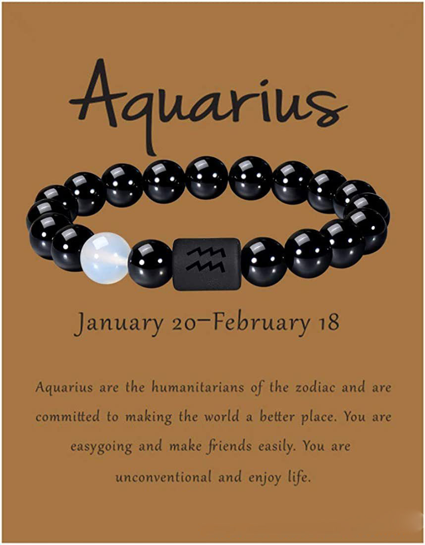 Bracciale astrologico perle naturali con segno zodiacale oroscopo - 12 costellazioni