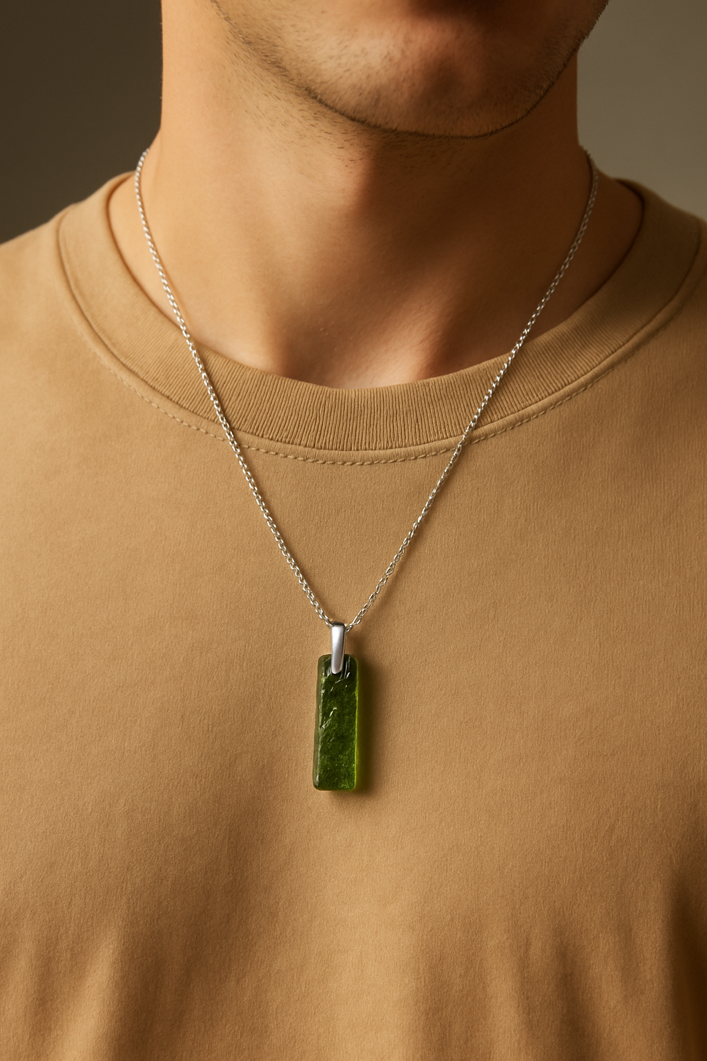 COLLANA CON MOLDAVITE NATURALE -  Confezione Regalo, garanzia e Certificato