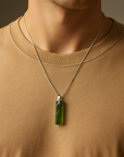 COLLANA CON MOLDAVITE NATURALE - Confezione Regalo, garanzia e Certificato