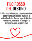 Coppia Anelli Filo Rosso del Destino - Fedine in argento 925 uomo e donna regolabili