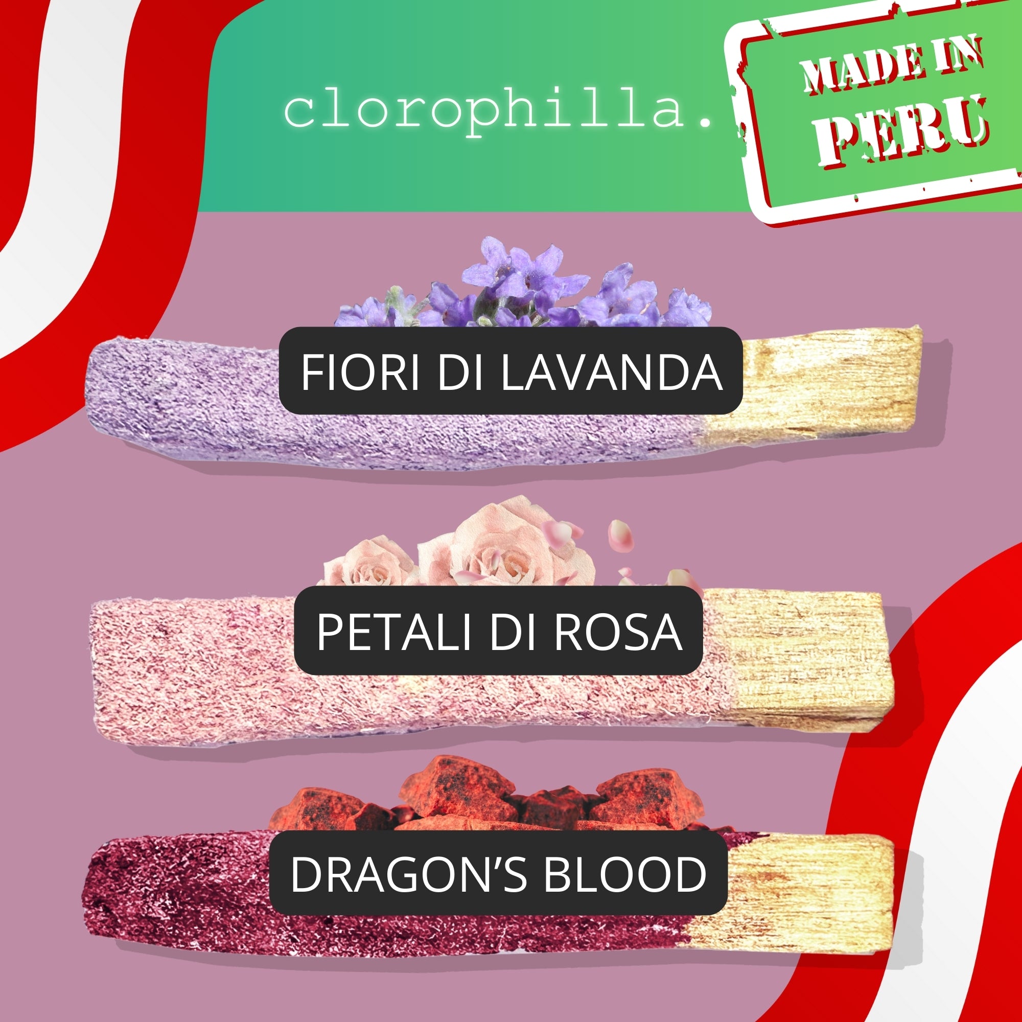 Set of Palo Holy Wood Sticks covered - Lavender | Pink | Dragon's Blood