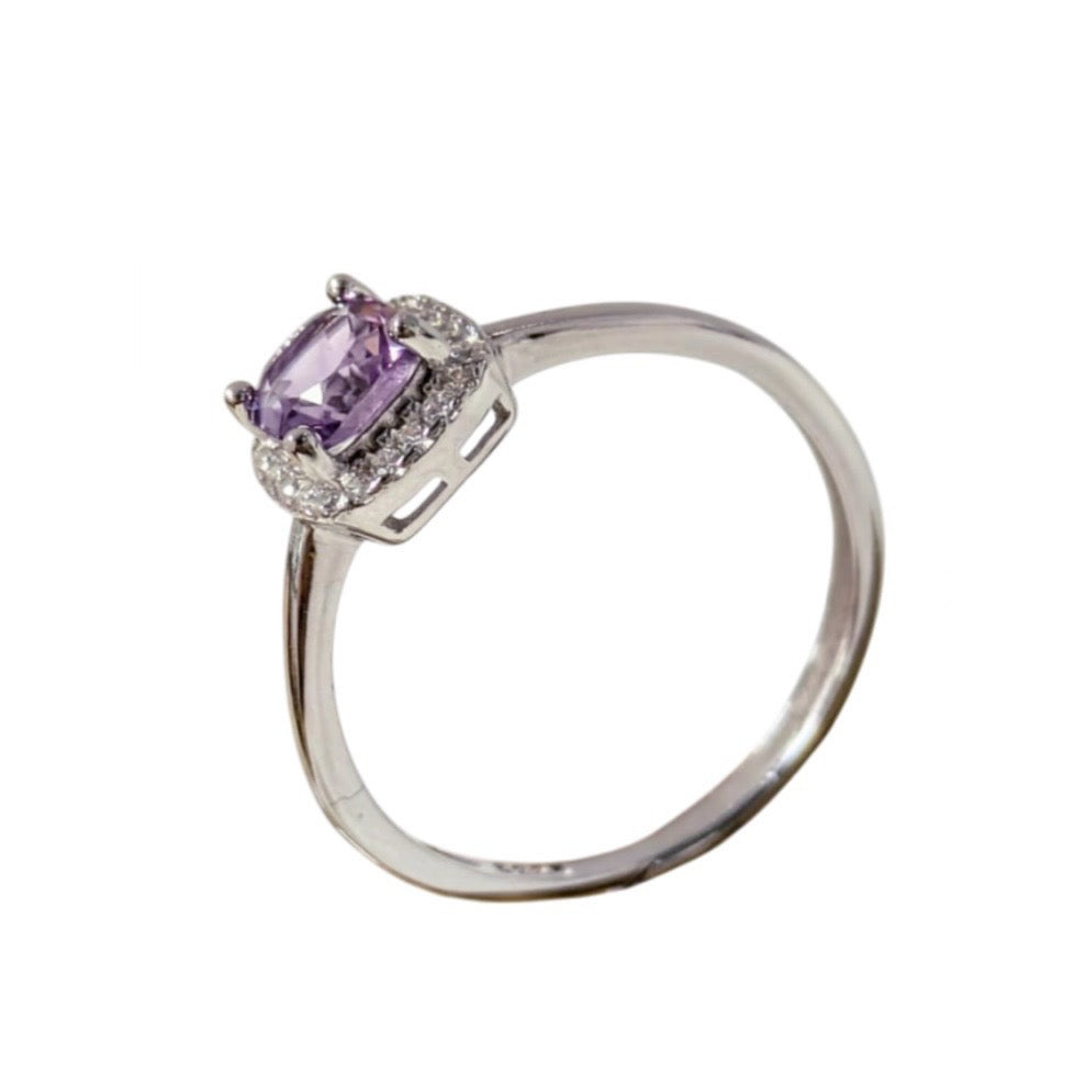 Ring with 925 silver amethyst - adjustable