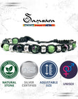 Samsara Bracciale Tibetano in Argento 925 e Turchese Celeste - Filo in cotone cerato vari colori