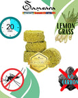 Samsara Carbioncini Anti -mosquito incentive to the 100% natural lemongrass - No coal, no chemical additives, no volatiles - No Mosquitos (8 charcoals)
