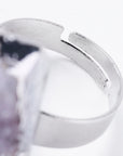 Ring with Amethyst Drusa - Adjustable