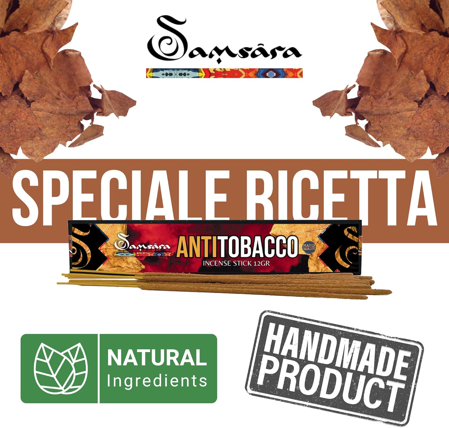 SAMSARA ANTI TABACCO - Incenso in Stick Artigianale