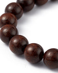 Mala bracciale in legno di Sandalo Rosso - elastico con fiore di loto