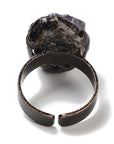 Ring with raw amethyst pepper - adjustable
