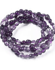 Bracciale elastico con pepite in Ametista - Calma e riduzione dello stress