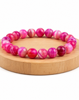 BRACCIALE IN AGATA FUXIA STRIATA - Energia positiva