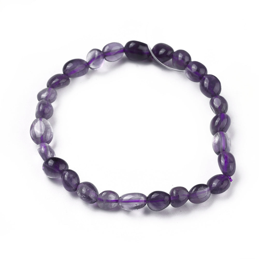 Elastic bracelet with papitis in amethyst - calm and reduction of stress