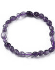 Bracciale elastico con pepite in Ametista - Calma e riduzione dello stress