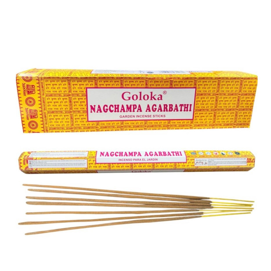 Goloka Nagchampa Agarbathi Incenso da giardino in bastoncini XXL - Stick 40cm