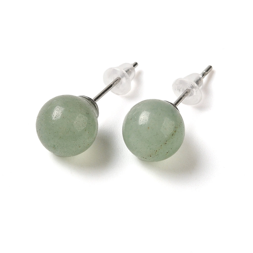 Green adventurine earrings - calming energy