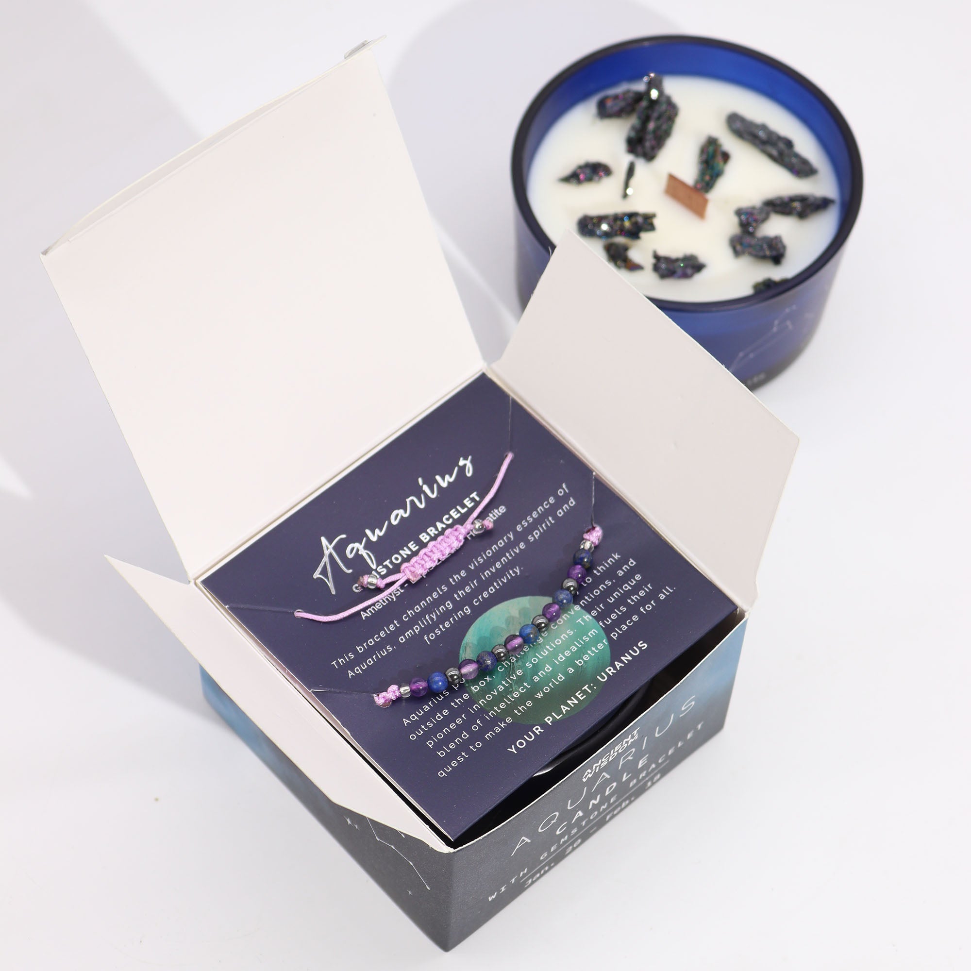 CANDELA ZODIACO CON BRACCIALE - Acquario