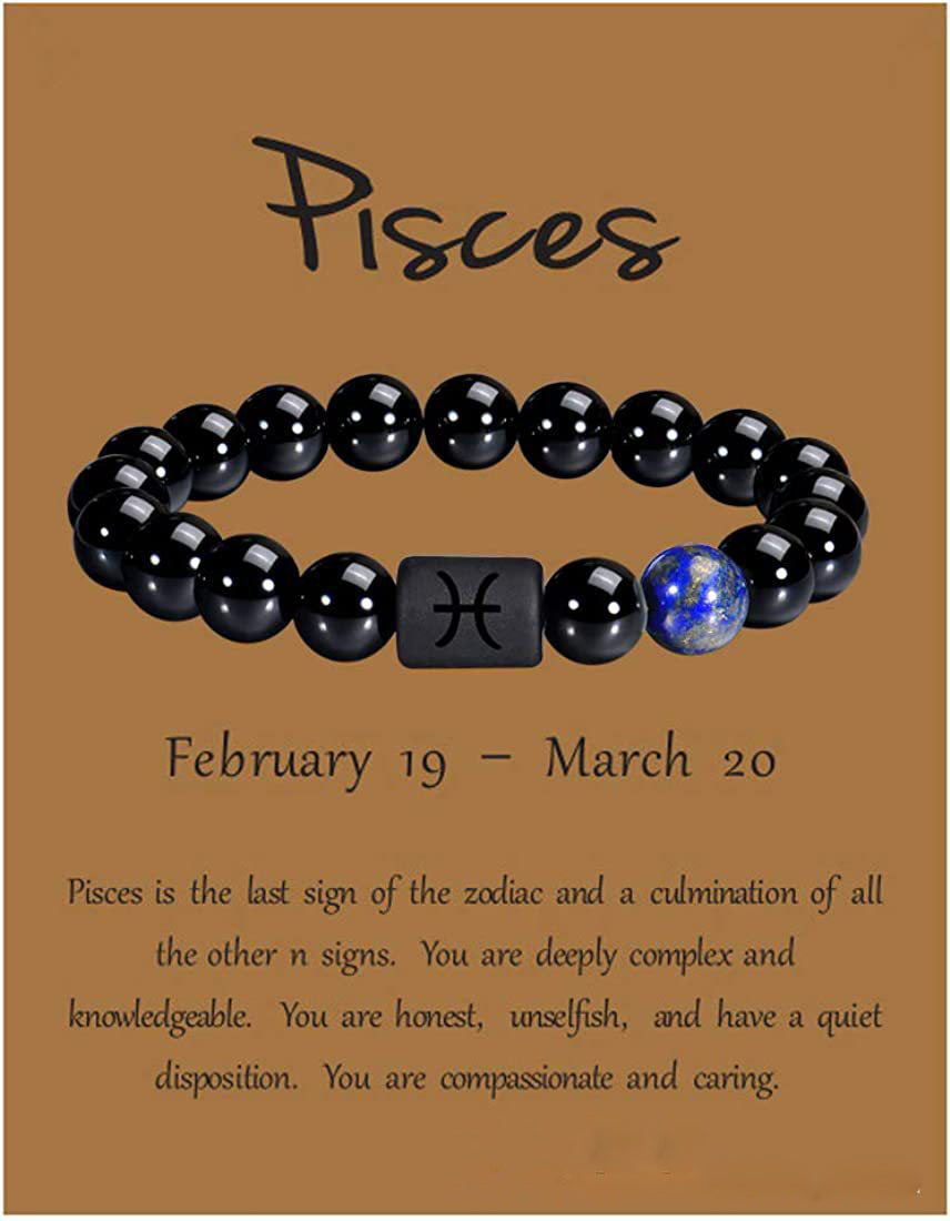 Bracciale astrologico perle naturali con segno zodiacale oroscopo - 12 costellazioni