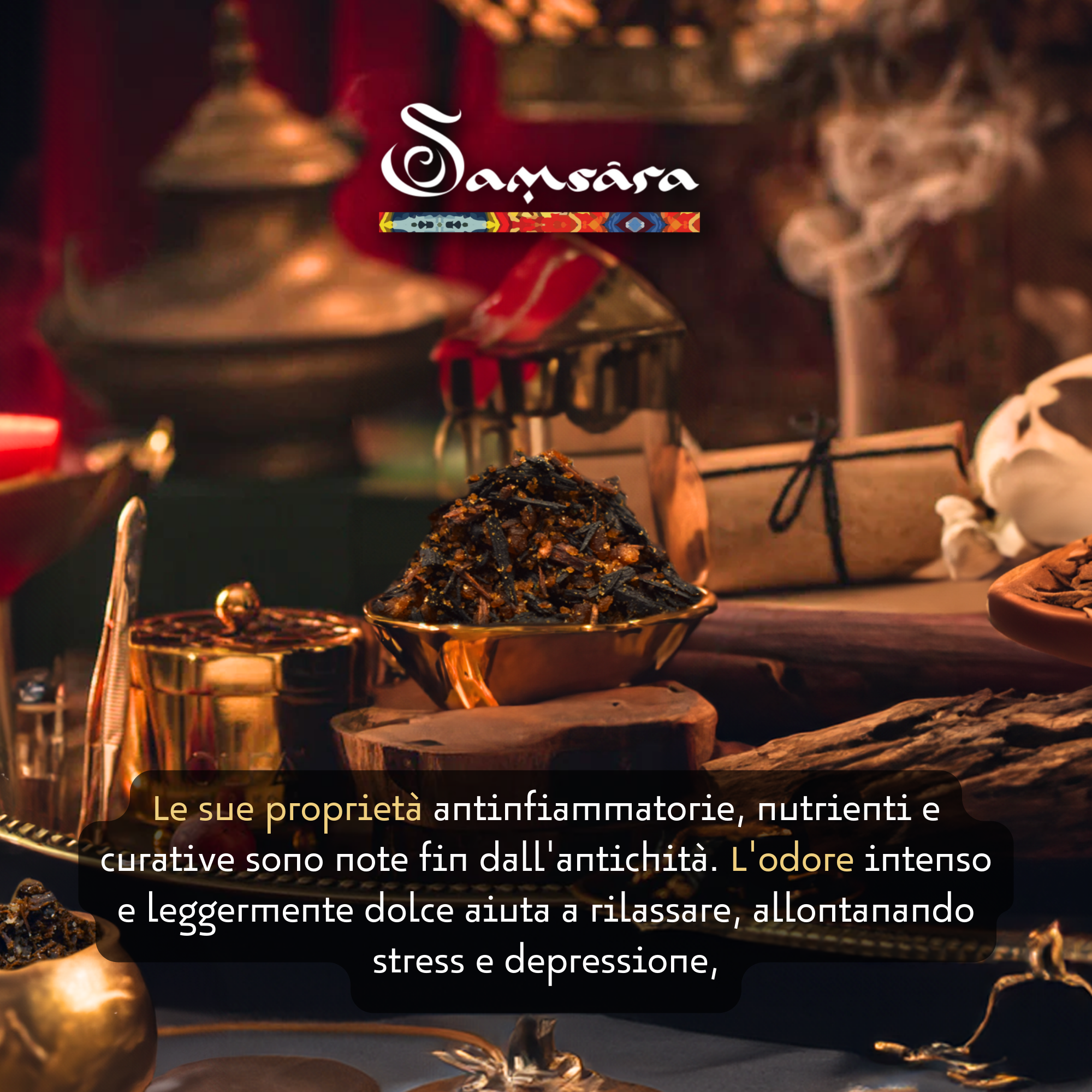Samsara - Bakhoor Solid Arabic perfume with ultra persistent OUD wood | Body perfume, hair and clothing - Emirates Oud | 20g - Made in Dubai