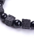 7 chakra lava stone bracelet - elastic