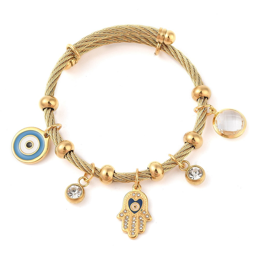 Adjustable bracelet of devil eye protection from stainless steel evil