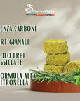 Samsara Carbioncini Anti -mosquito incentive to the 100% natural lemongrass - No coal, no chemical additives, no volatiles - No Mosquitos (8 charcoals)