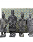 Scatola da 4 statue di Guerrieri imperiali in terracotta 15cm