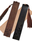 Bookmaking in Rosewood and African Blackwood with engraving - Bamboo and plum flowers