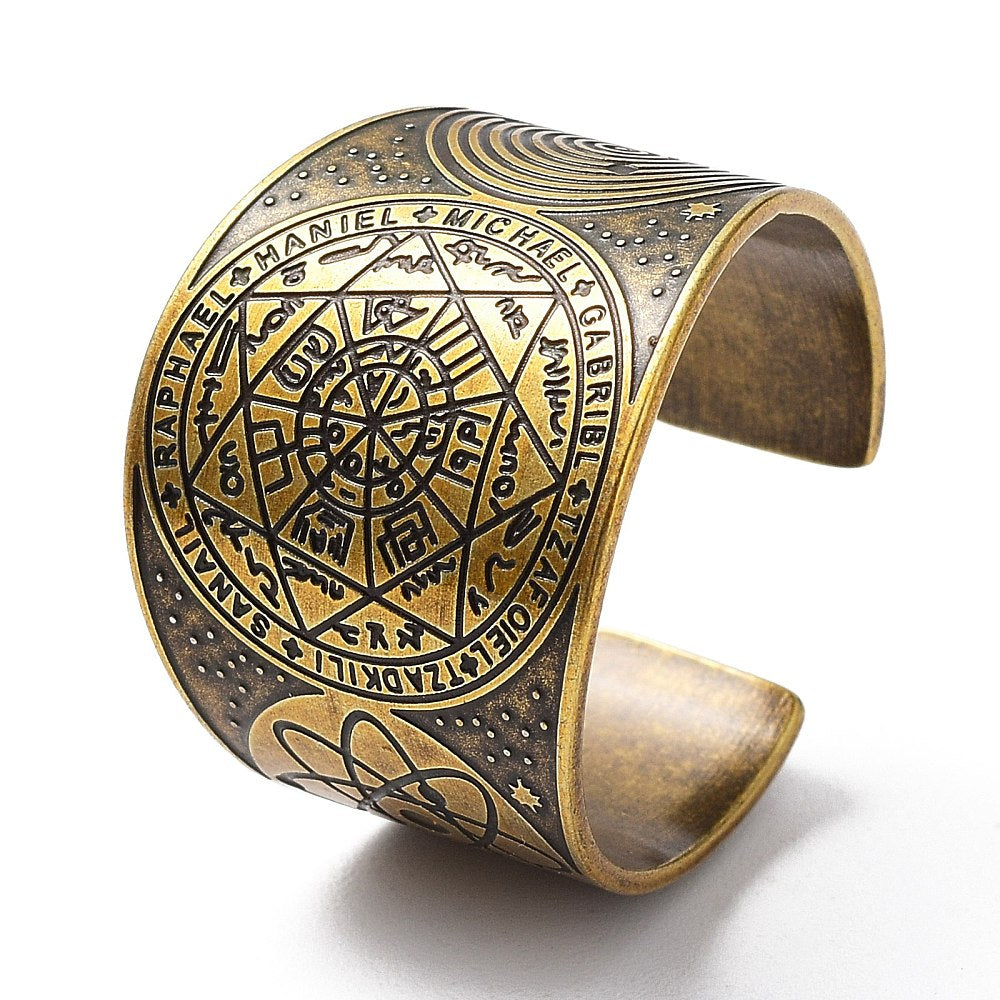 Ancient bronze archangel ring - adjustable