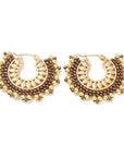 Earrings with glass beads and brass
