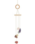 Campana a vento chakra con 7 pietre grezze - Decorazione casa 49cm