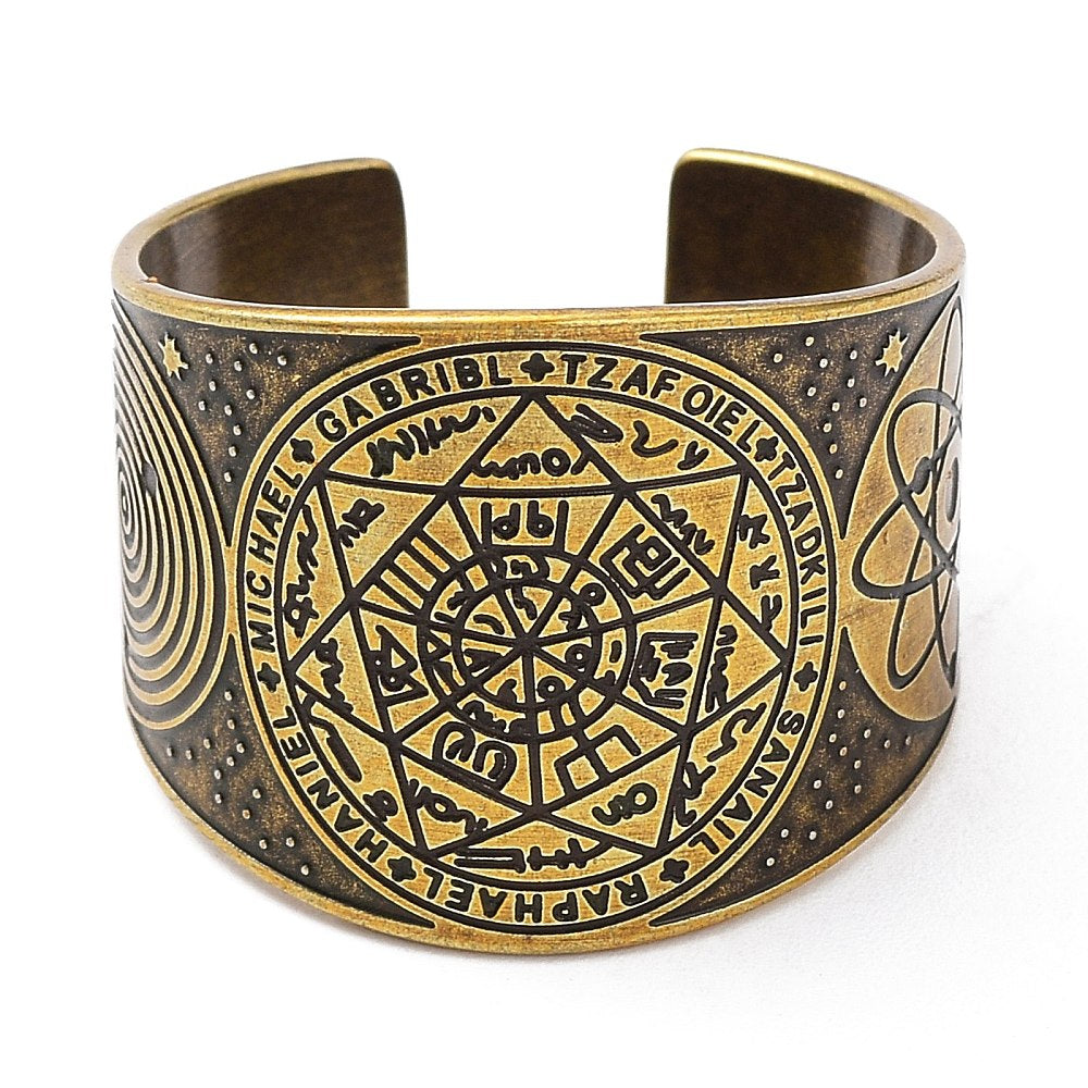 Ancient bronze archangel ring - adjustable
