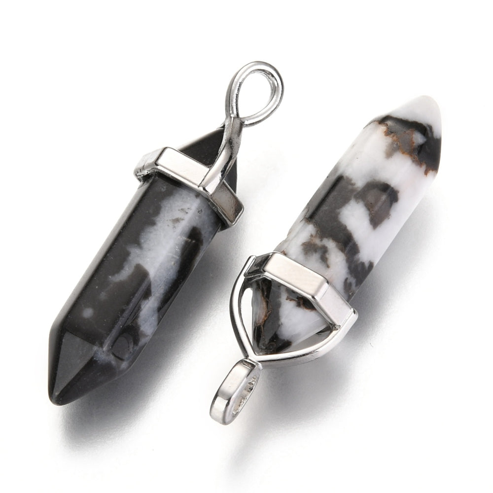 Prism pendant DiaSpro Zebra - tenacity and combativeness