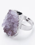 Ring with Amethyst Drusa - Adjustable