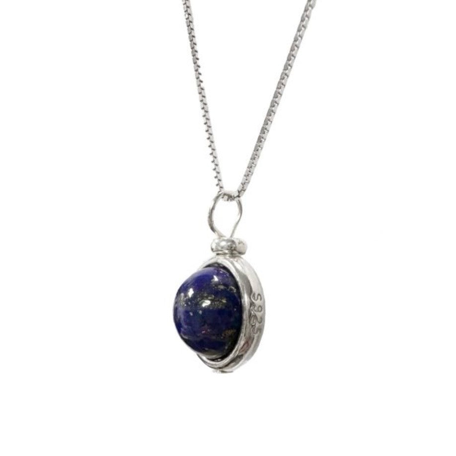 Collana con pendente a sfera in Pietra Lapislazzuli - Argento 925