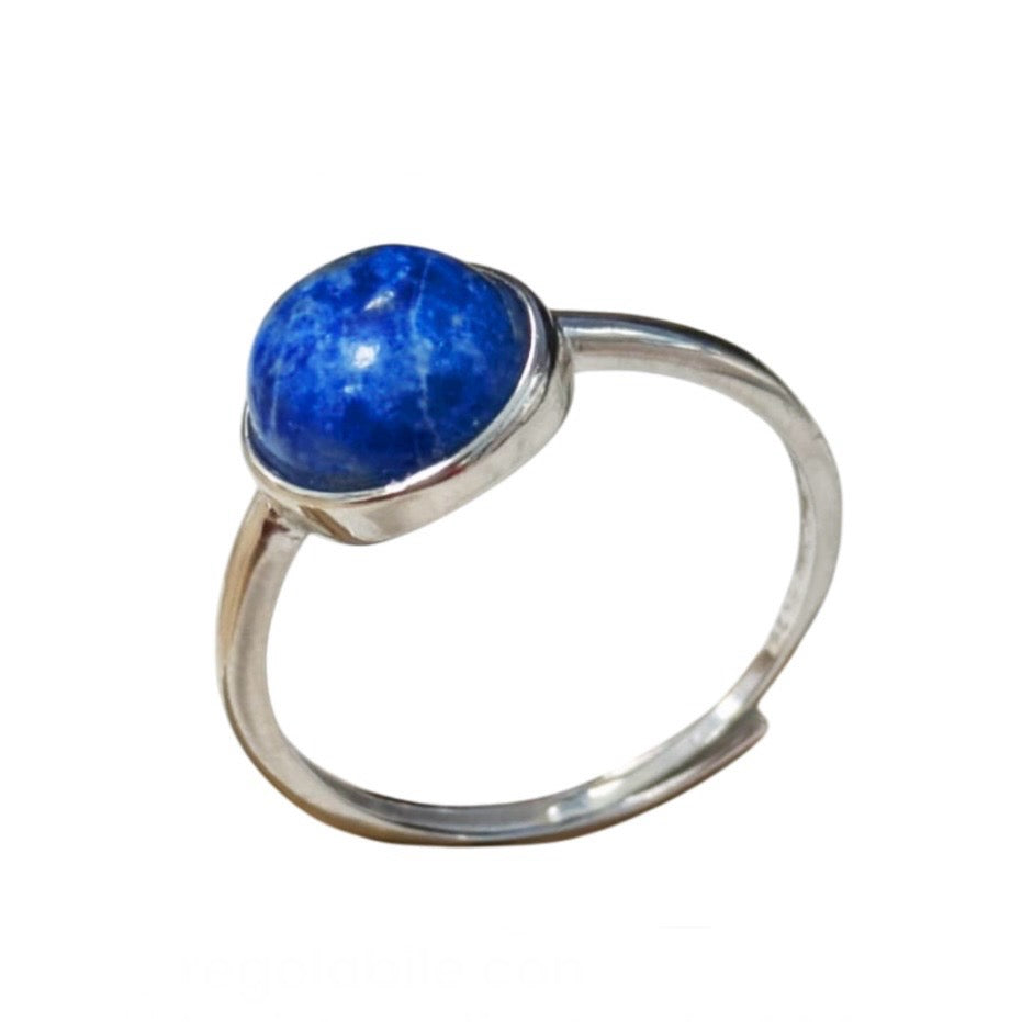 Anello con Lapislazzuli in argento 925 - Regolabile