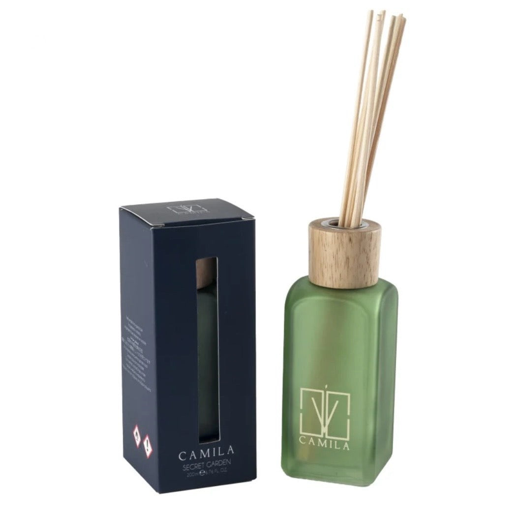CAMILA HYPNOTIC - fragranza SECRET GARDEN - SANDALO E BERGAMOTTO Diffusore a Bastoncini Profumatore d'ambiente - 100/200/500ml - clorophilla-shop