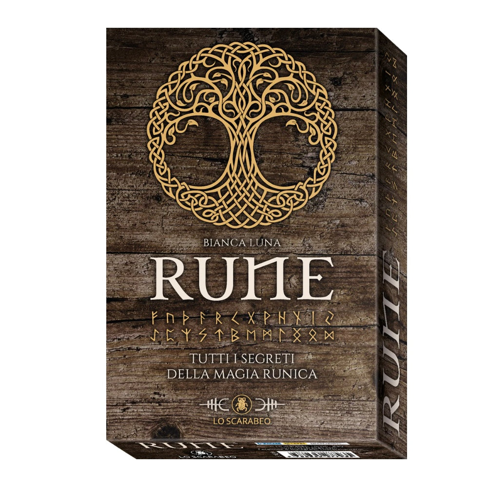 Lo Scarabeo KIT RUNE &quot;I segreti della Magia Runica&quot; - Elegante cofanetto con 25 Rune in Legno e libro di 176 pagine