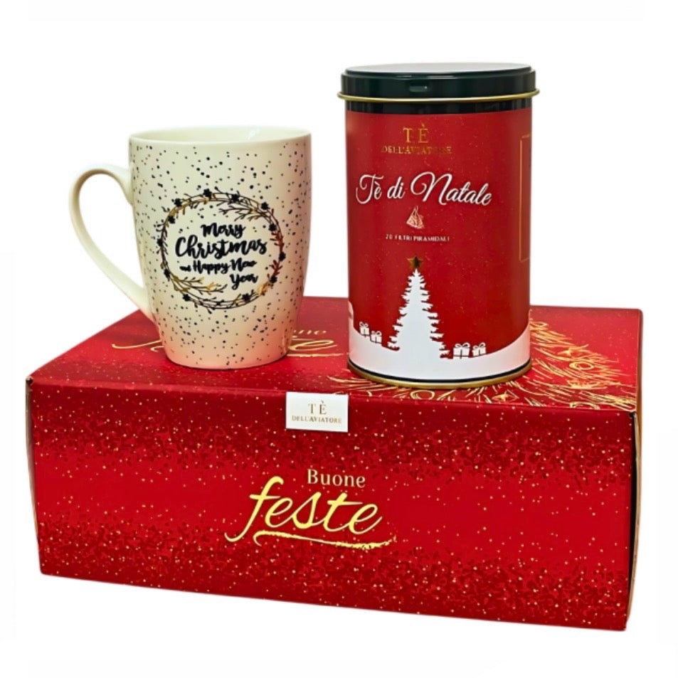 Happy Holidays GIFT Box tea and christmas cup - gift kit
