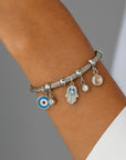 BRACCIALE AMULETO NAZAR IN ACCIAIO INOX - Protezione malocchio