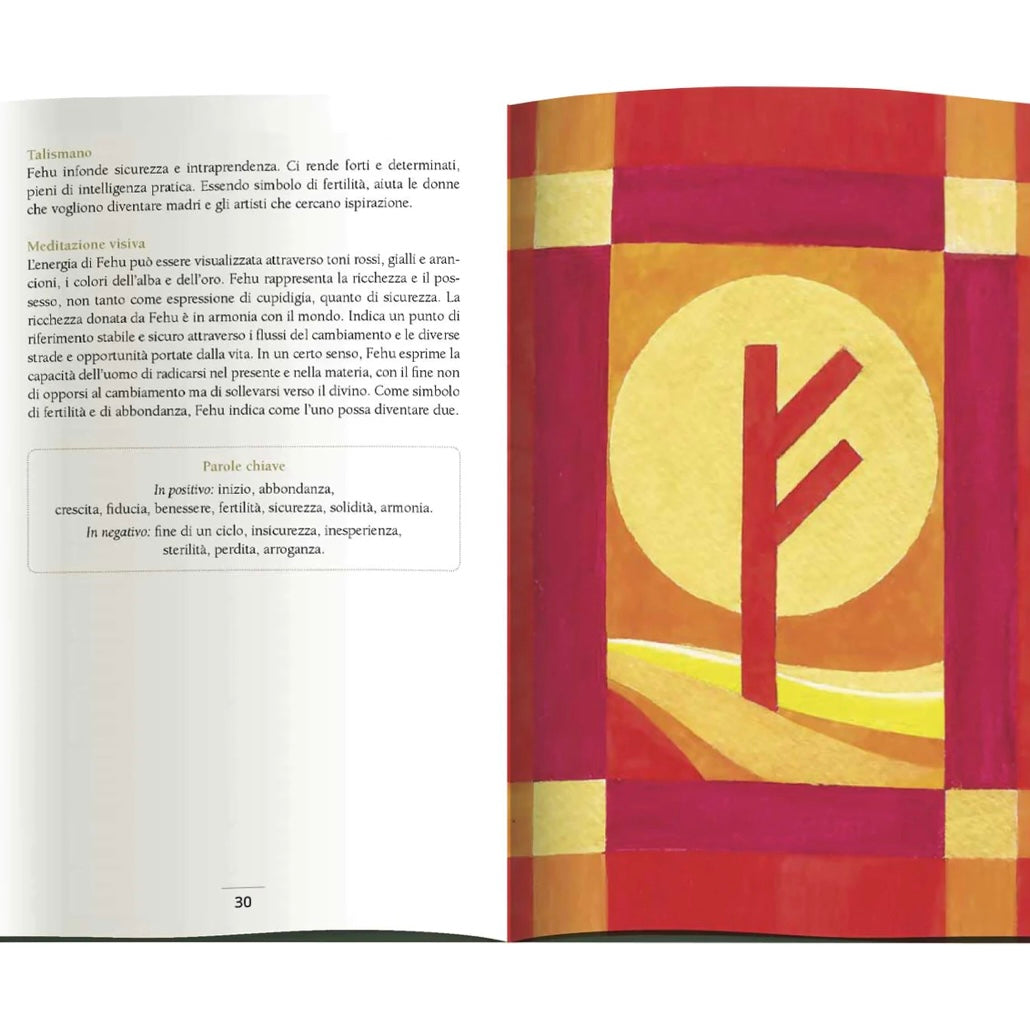 The Scarabeo Kit Rune "The secrets of runic magic" - elegant box with 25 wooden runes and 176 pages book