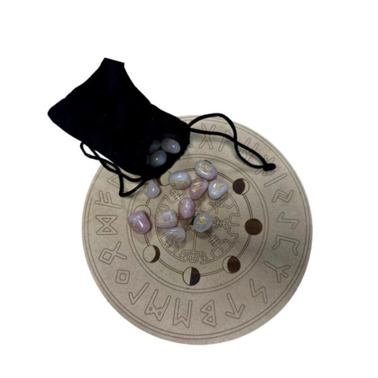 Futhark wood divinatory table for Rune - 20cm