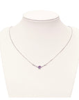 Collana con Ametista e strass sfaccettati - Argento 925