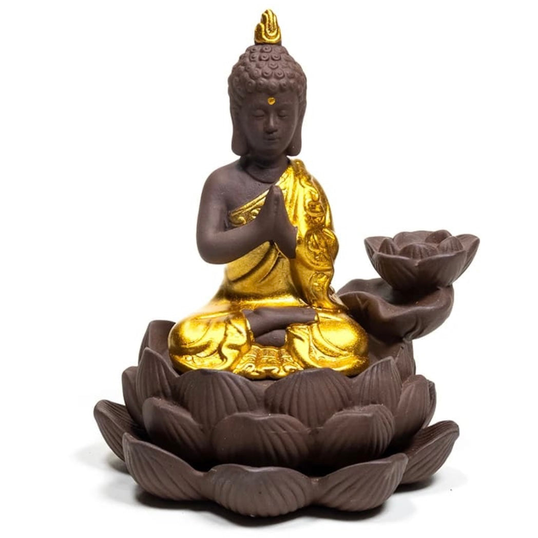 Burning in Cascata Buddha in ceramic for incense in Coni - PortaAgnocense in Fontana 12cm
