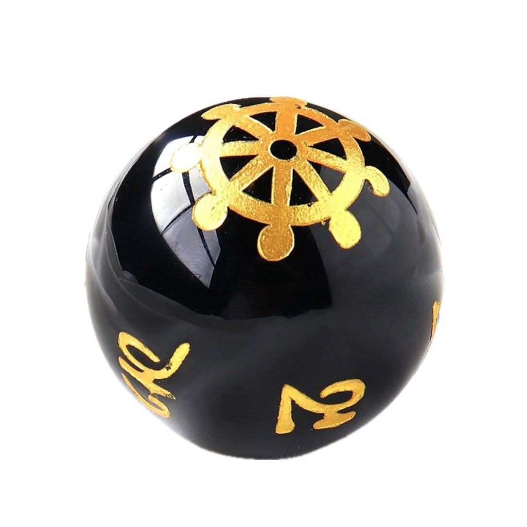 Sfera Feng Shui in Ossidiana nera Pietra Naturale - Proprietà protettive e purificanti - Cristalloterapia