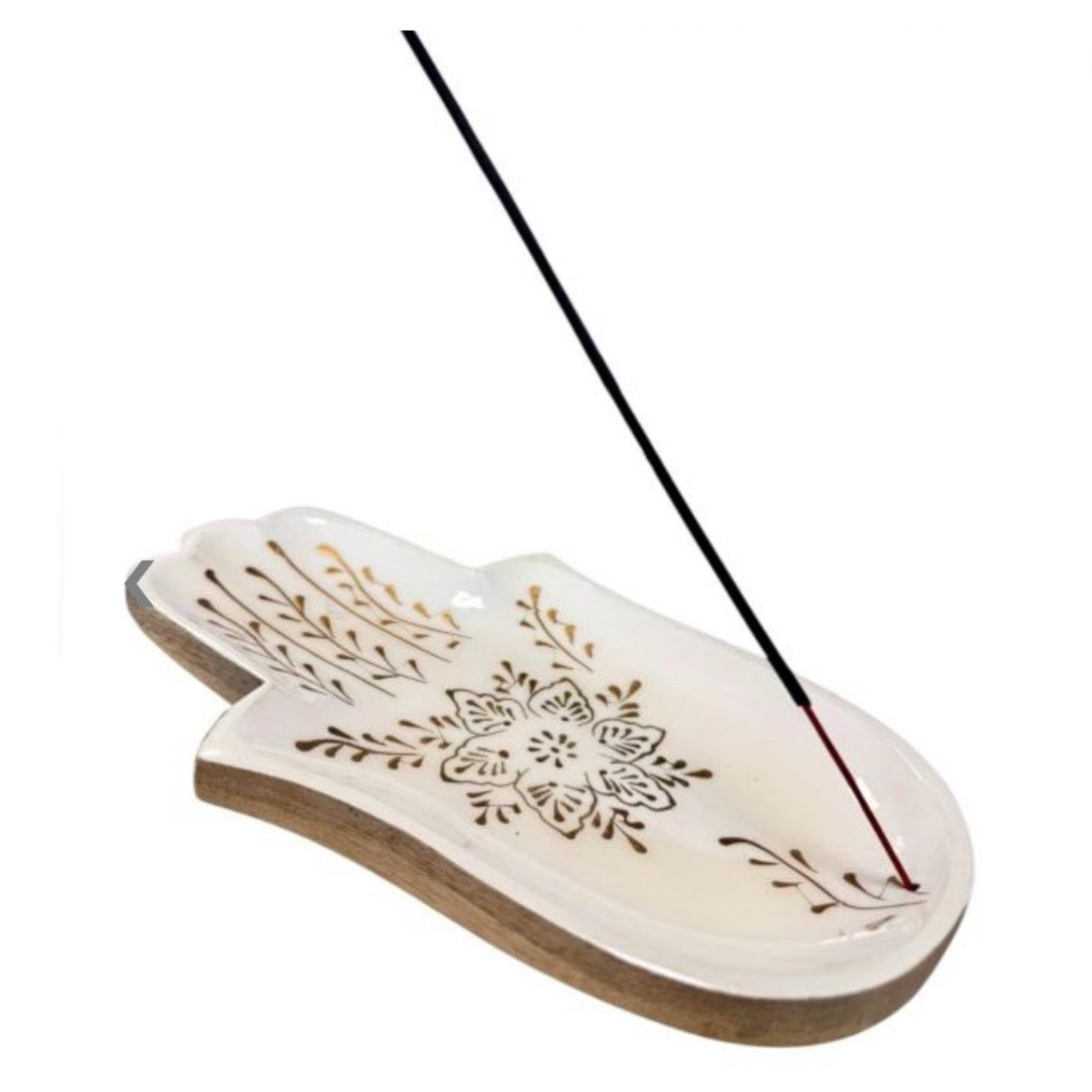 Fatima's hand burning in mango wood for incense in sticks - PortaAgnocense 25cm