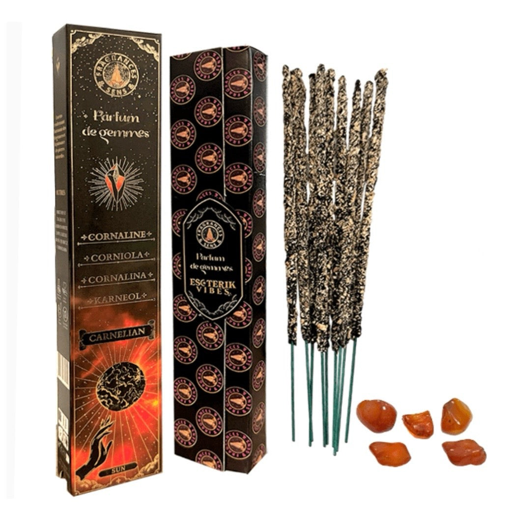 Parfum de Gemmes incense in sticks and fragments of natural stone in flakes - corniola