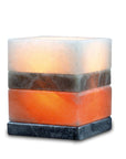 Lampada di Sale Dell'Himalaya Naturale cubo multicolore con base di marmo - 4kg