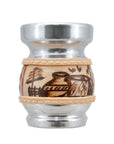 Cebador Mate Calabaza Palo Santo Salvador - Coppa in Palo Santo e cuoio per Yerba Mate con piedistallo in alluminio 150ml