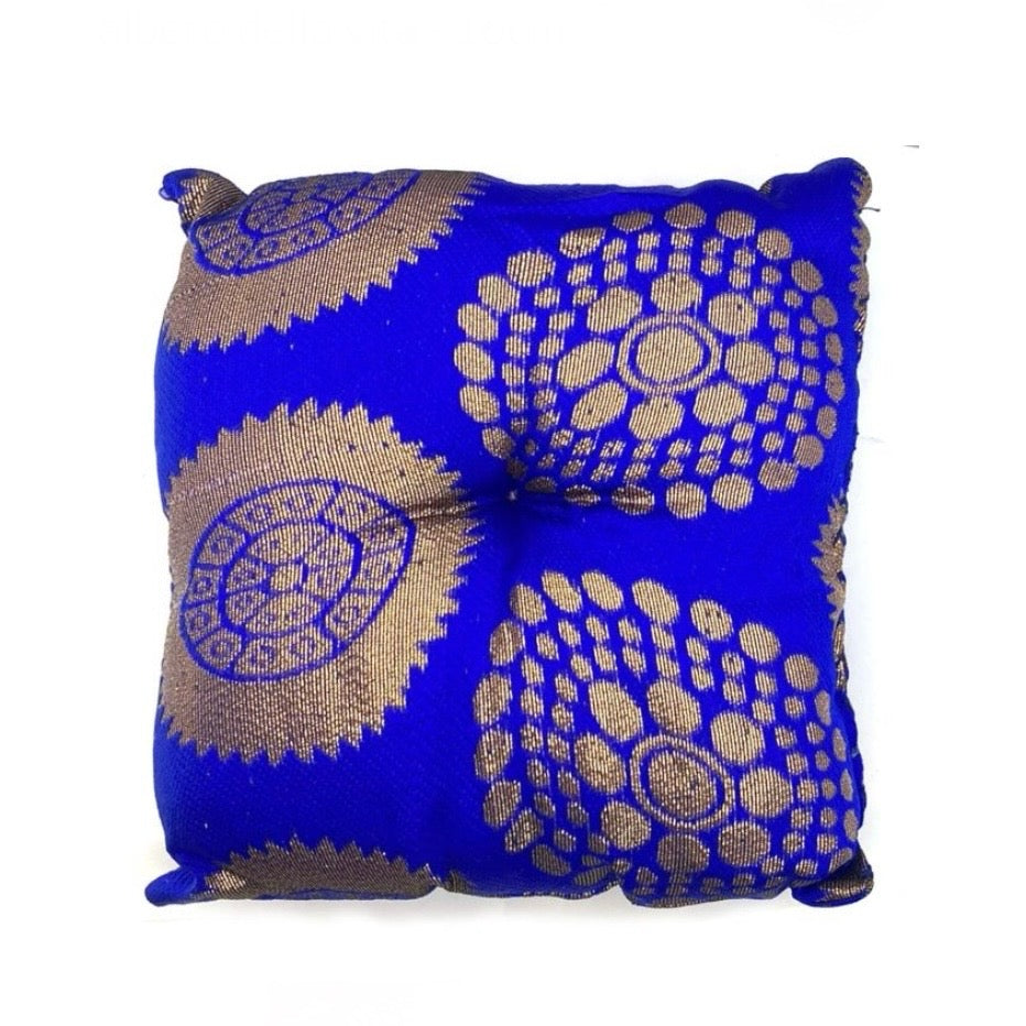 Cuscino per Campana Tibetana - Blu e oro 15cm - clorophilla-shop